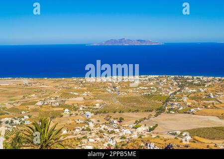 old desolate streets of quiet Episkopi Gonias.It was almost entirely destroyed by an earthquake in 1956 and abandoned for many ears,Santorini Greece Stock Photo