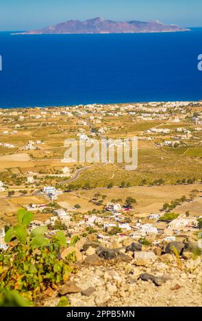 old desolate streets of quiet Episkopi Gonias.It was almost entirely destroyed by an earthquake in 1956 and abandoned for many ears,Santorini Greece Stock Photo