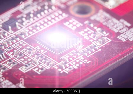 Close-up of a part of Computer graphics card Stock Photo