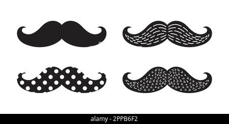 mustache vector icon logo illustration character polka dot doodle Stock Vector