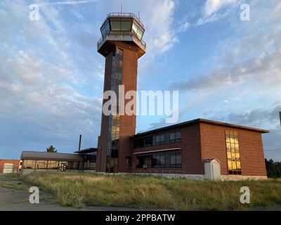 The shuttered control tower at the former Loring Air Force Base, which ...
