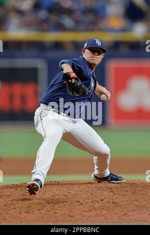 Tampa Bay Rays pitcher Garrett Cleavinger (60) throws against the ...