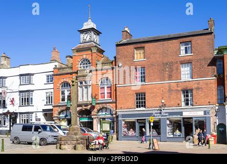 Leek Staffordshire Market cross and Butter Market on the Market Place in the centre of the market town of Leek Staffordshire England UK GB Europe Stock Photo