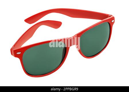 Red sunglasses isolated on white background Stock Photo