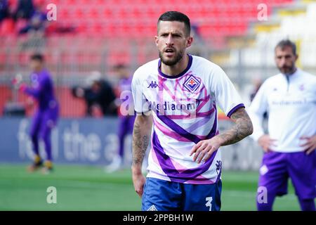 Monza, Italy. 23rd Apr, 2023. Monza, Italy. 23rd Apr, 2023. Cristiano Biraghi (ACF Fiorentina) during the Italian championship Serie A football match between AC Monza and ACF Fiorentina on April 23, 2023 at U-Power Stadium in Monza, Italy - Credit: Luca Rossini/E-Mage/Alamy Live News Credit: Luca Rossini/E-Mage/Alamy Live News Credit: Luca Rossini/E-Mage/Alamy Live News Stock Photo