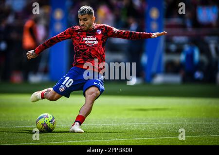 Bercelona, Spain. 23rd Apr, 2023. Correa (Atletico de Madrid) during a La Liga Santander match between FC Barcelona and Atletico de Madrid at Spotify Camp Nou, in Barcelona, Spain on April 23, 2023. (Photo/Felipe Mondino) Credit: Independent Photo Agency/Alamy Live News Stock Photo