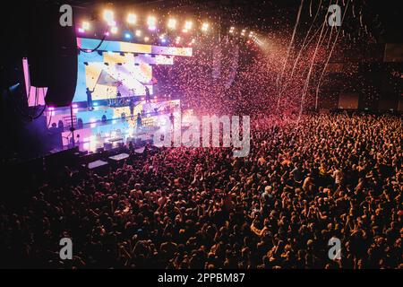 Zurich, Switzerland. 22nd Apr, 2023. The German electronicore band Electric Callboy performs a live concert at The Hall in Zürich. (Photo Credit: Gonzales Photo/Alamy Live News Stock Photo