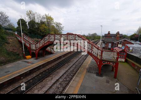A listed victorian bridge at Garforth Railway Station in Leeds which is due to be removed and transported to Bredgar & Wormshill Light Railway in Kent Stock Photo
