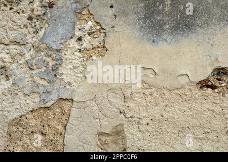 Close up of area of delaminating church wall Stock Photo