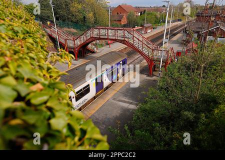 A listed victorian bridge at Garforth Railway Station in Leeds which is due to be removed and transported to Bredgar & Wormshill Light Railway in Kent Stock Photo