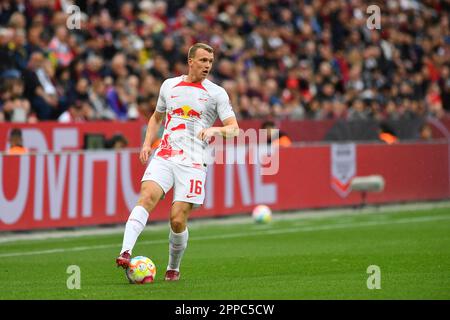 LEVERKUSEN, GERMANY - 23.04.23: Lukas Klostermann. The Bundesliga match FC Bayer 04 Leverkusen vs Red Bull Leipzig at BayArena Stock Photo