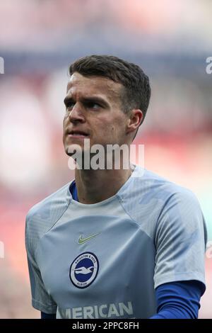 London, UK. 23rd April 2023Solly March of Brighton & Hove Albion during the FA Cup Semi-Final match between Brighton and Hove Albion and Manchester United at Wembley Stadium, London on Sunday 23rd April 2023. (Photo: Tom West | MI News) Credit: MI News & Sport /Alamy Live News Stock Photo