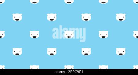 Bear seamless pattern vector polar bear teddy head isolated wallpaper background Stock Vector