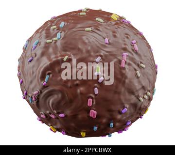 Chocolate Ball isolated on white background high quality details - 3d rendering Stock Photo