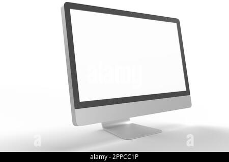 Blank screen computer isolated on white background high quality details -3D rendering Stock Photo