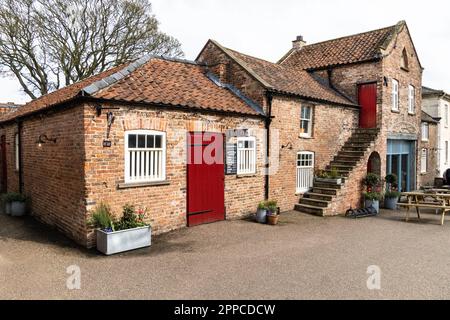 MALTON, NORTH YORKSHIRE, UK - APRIL 22, 2023.  Small and independent bakery and cafe in the food court of Talbot Yard in Malton, North Yorkshire, UK Stock Photo