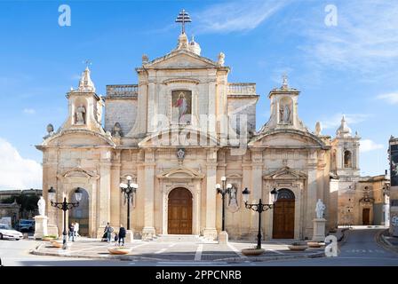 Rabat, Malta - November 13, 2022: St Paul's basilica in the main town square Stock Photo