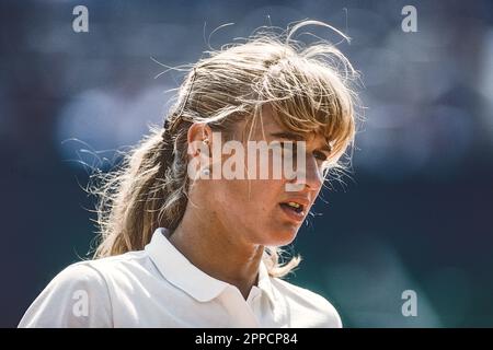 Steffi Graf (GER) competing at the 1990 French Open Stock Photo