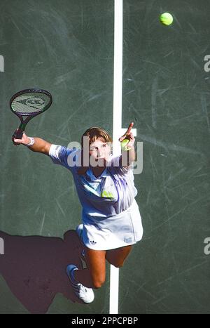 Steffi Graf (GER) competing at the 1990 US OPEN Stock Photo