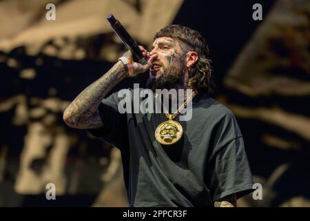 Indio, USA. 22nd Apr, 2023. Scrim of Suicideboys during the Coachella Music Festival at Empire Polo Club on April 22, 2023, in Indio, California (Photo by Daniel DeSlover/Sipa USA) Credit: Sipa USA/Alamy Live News Stock Photo