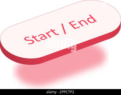 3D Floating flowchart - start/stop Stock Vector