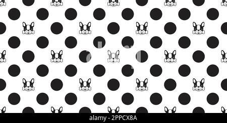 dog seamless french bulldog vector pattern polka dot isolated wallpaper background Stock Vector