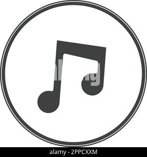 music note icon on button vector Stock Vector