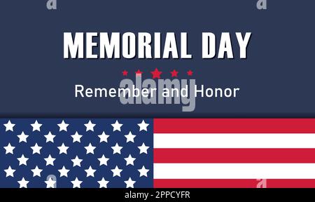 Memorial Day in the USA. National symbols of the USA flag. Happy Memorial Day. Banner on the theme of Memorial Day Stock Vector