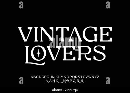 Elegant unique serif display font with alternate Stock Vector