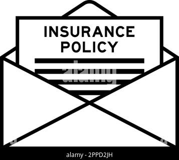 Envelope and letter sign with word insurance policy as the headline Stock Vector