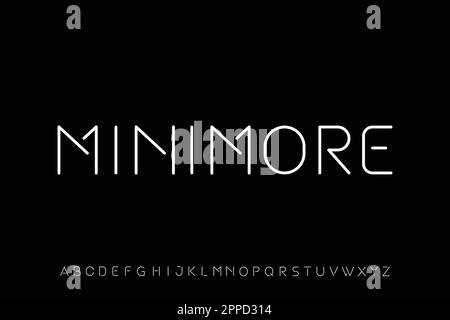 Modern minimal luxury alphabets display font vector Stock Vector