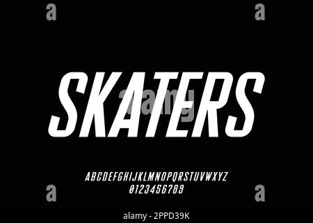 Modern sleek sporty display font vector with number Stock Vector