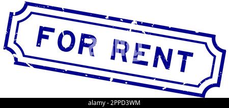 Grunge blue for rent word rubber seal stamp on white background Stock Vector