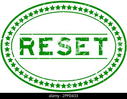 Grunge green reset word oval rubber seal stamp on white background Stock Vector