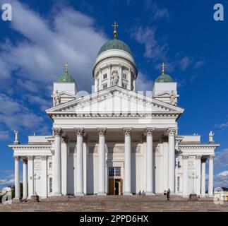 The Finnish Evangelical Lutheran cathedral of the Diocese of Helsinki, Finland.  The church was originally built from 1830 to 1852 as a tribute to the Stock Photo