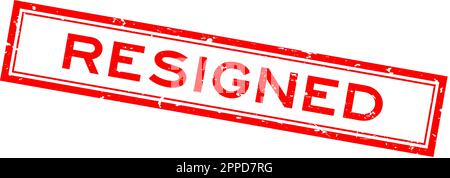 Grunge red resigned word square rubber seal stamp on white background Stock Vector