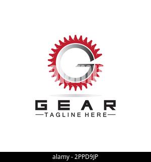 Letter G Gear Engineer Logo Design Template Stock Vector