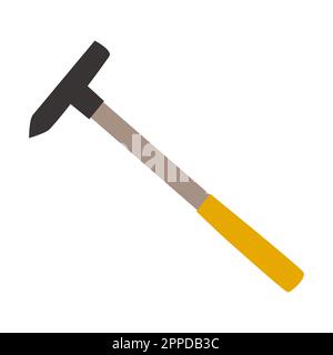 cartoon style colored hammer on white background Stock Vector