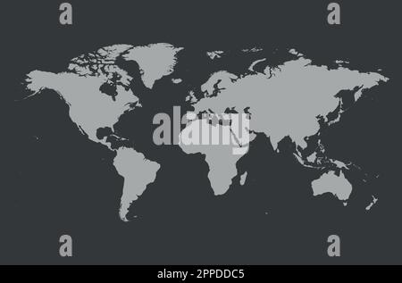World map - silhouette of the continents on planet Earth, vector illustration Stock Vector