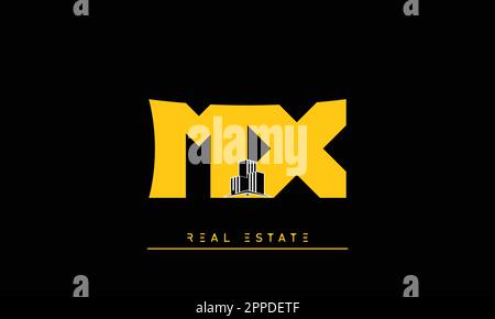 Real Estate letters Modern Creative logo MX , XM Stock Vector