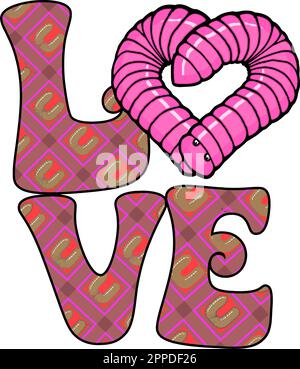 cute millipede love design Stock Vector