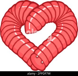 two millipedes forming a heart shape Stock Vector