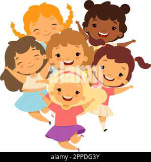 Kids jumping. Happy diverse children jump, summer activities. Kid  friendship, cartoon school child playing outdoor decent vector characters  Stock Vector Image & Art - Alamy