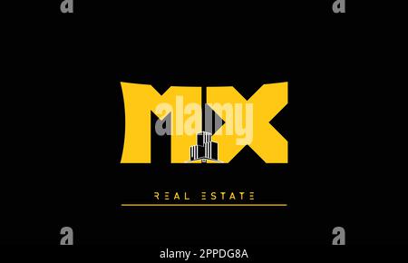 Real Estate letters Modern Creative logo MX , XM Stock Vector
