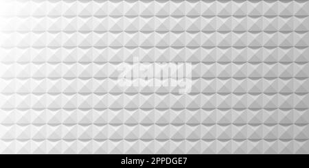 3D triangles seamless pattern. Vector geometric background. Monochrome white color. Acoustically sound absorbing studio wall. Stock Vector