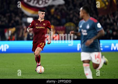 Rome, Italy. 20th Apr, 2023. Gianluca Mancini of AS Roma during the UEFA Europa League match between AS Roma and Feyenoord at Stadio Olimpico on April 20, 2023 in Rome, Italy. (Credit Image: © Gennaro Masi/Pacific Press via ZUMA Press Wire) EDITORIAL USAGE ONLY! Not for Commercial USAGE! Stock Photo