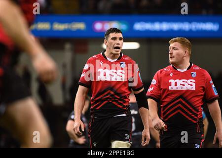 Cardiff, Wales. 22nd April 2023. Seb Davies during URC Welsh Shield Judgement Day rugby match, Ospreys v Cardiff Rugby at Principality Stadium in Cardiff, Wales. Credit: Sam Hardwick/Alamy Live News. Stock Photo