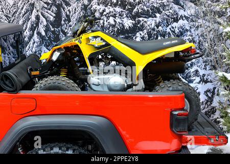 Toronto, ON,  Canada - February 15, 2019: Presentation of the cars during the Canadian International Auto Show 2019 at Metro Toronto Convention Center Stock Photo