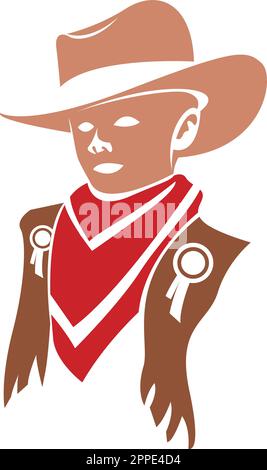 Cowboy logo icon design illustration Stock Vector