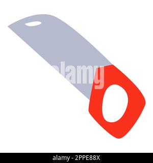 red saw for wood carving on white bacground Stock Vector